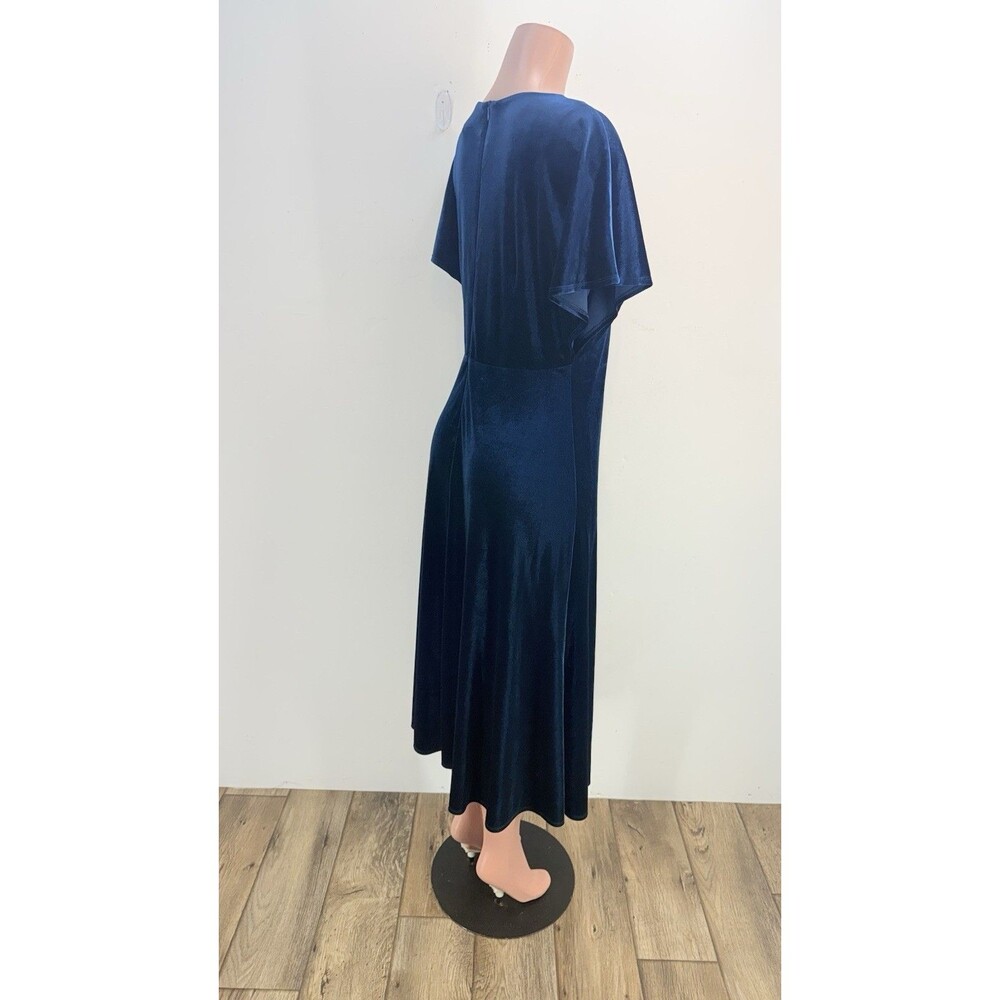 Taylor Womens Dress Blue Velvet  Evening Flare Size 14 - Picture 3 of 15